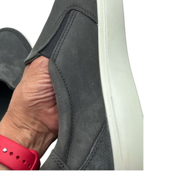 Ecco Mens Gray Slip-On Leather Shoes Sz 46-12 US Danish Design Casual Sneakers - Picture 14 of 14